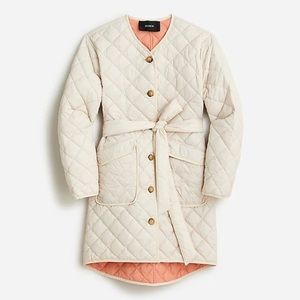 J. Crew Reversible quilted lightweight Greenwich jacket in Ivory/Peach Size S